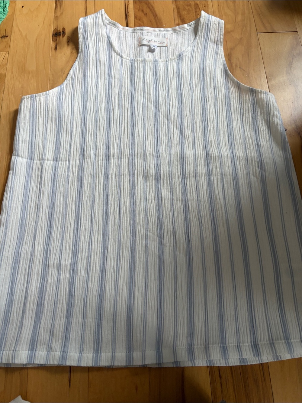 Light Blue & White Striped Sleeveless Cotton Tee by Splendid